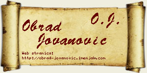 Obrad Jovanović vizit kartica
